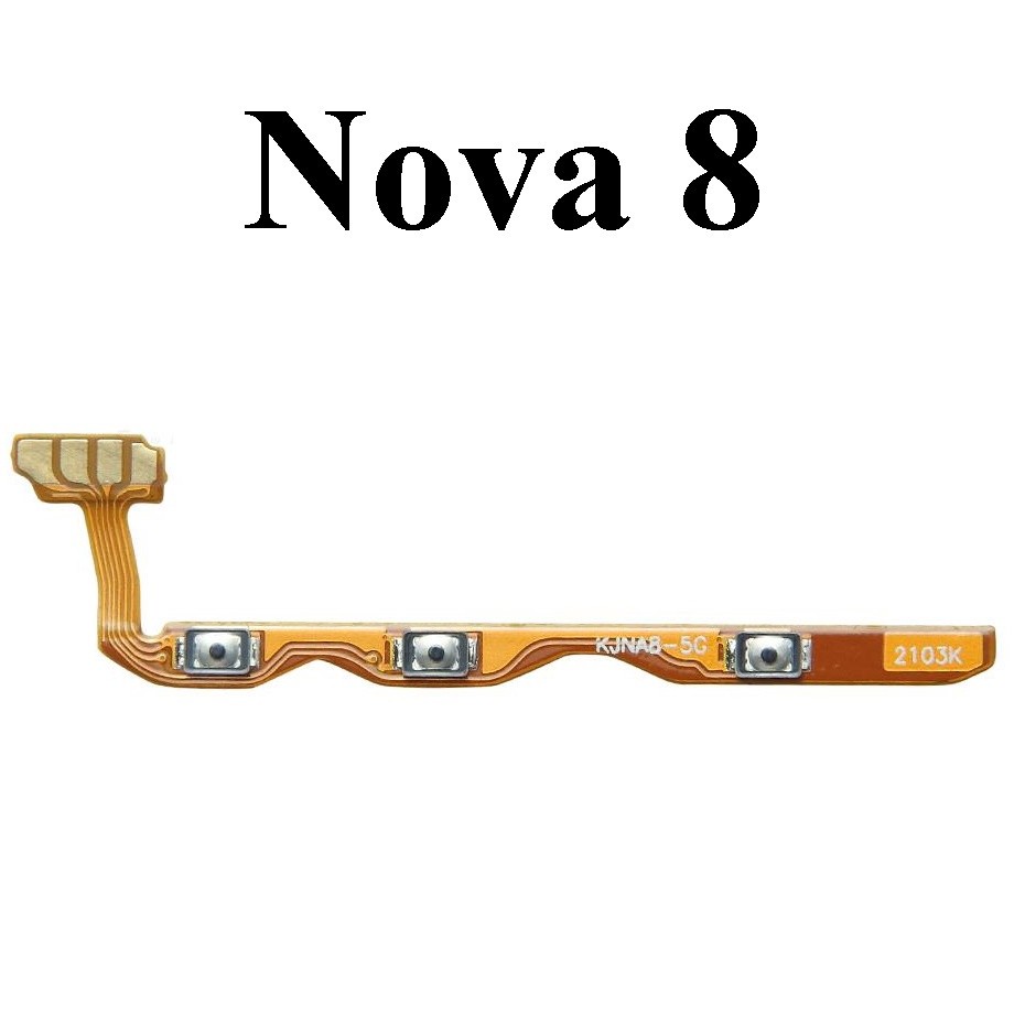 Huawei Nova 8 / Nova8 เปิดไฟ + ปุ่มปรับระดับเสียง Key Flex Cable Ribbon สําหรับซ่อมเปิด/ปิด ANG-LX1 