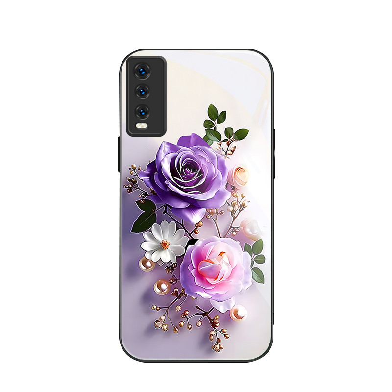 สําหรับ Vivo Y20/Vivo Y20i/Vivo Y20S/Vivo Y11s , สองดอกไม้, บุคลิกภาพอินเทรนด์, เคสป้องกันโทรศัพท์ป้