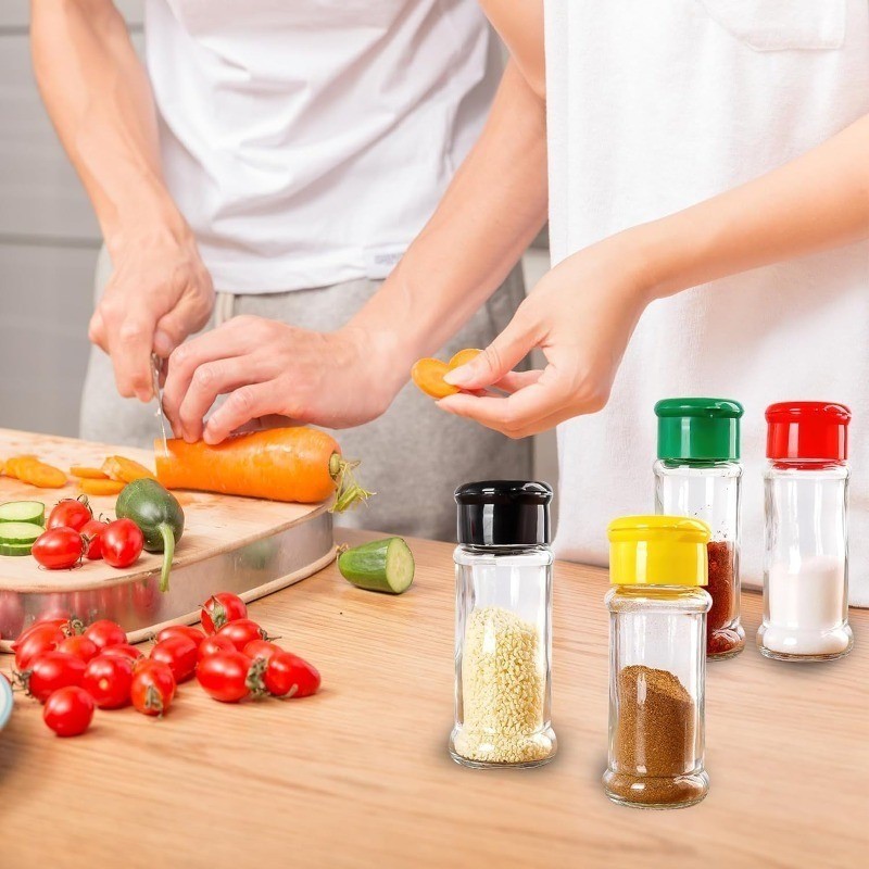 5/10/20ชิ้นขวดเครื่องเทศพลาสติกใสพร้อมฝาปิด-ขวดเก็บเครื่องปรุงในครัว - รูปที่ 3
