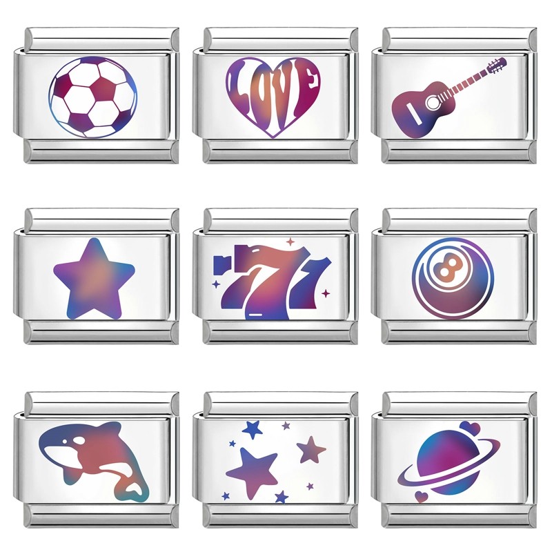 สร้อยข้อมือสแตนเลสสีม่วง ขนาด 9 มิลลิเมตร พร้อมอุปกรณ์ทำเอง สไตล์ย้อนยุค - รูปที่ 3