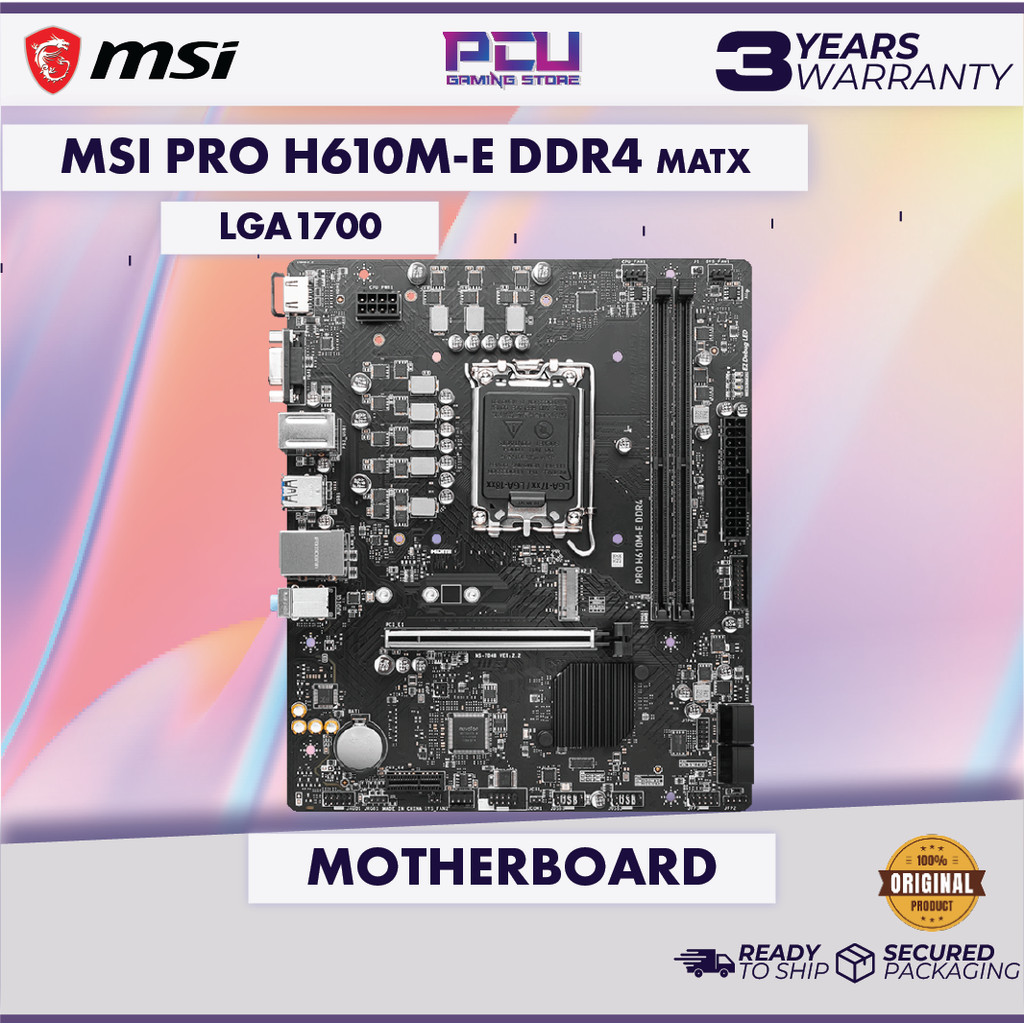 เมนบอร์ด MSI PRO H610M-E DDR4