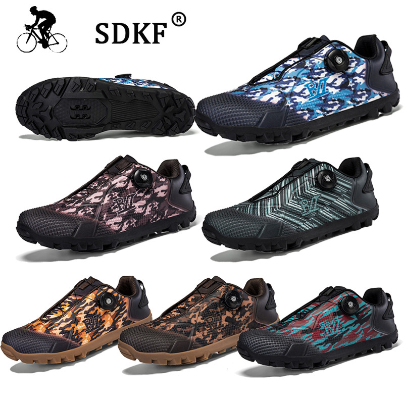 SDKF รองเท้าจักรยานเสือภูเขา น้ำหนักเบา มีสีดำและสีเขียว วัสดุระบายอากาศได้ดี