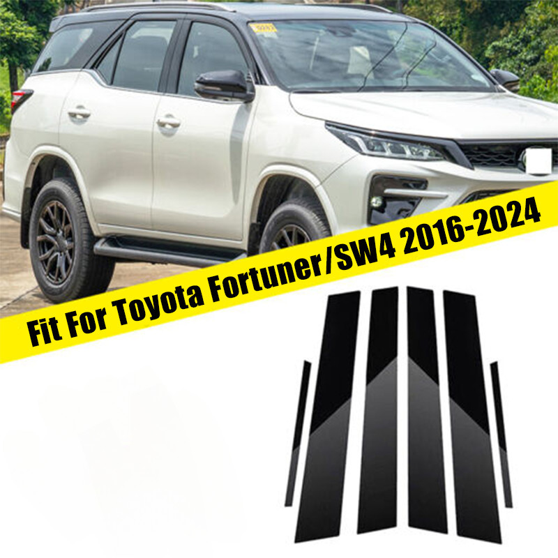 !ร้อน! รถหน้าต่างประตูคอลัมน์ BC เสาโพสต์ Trim ฝาครอบ Glossy สีดําสติกเกอร์ PC Fit สําหรับ Toyota Fo