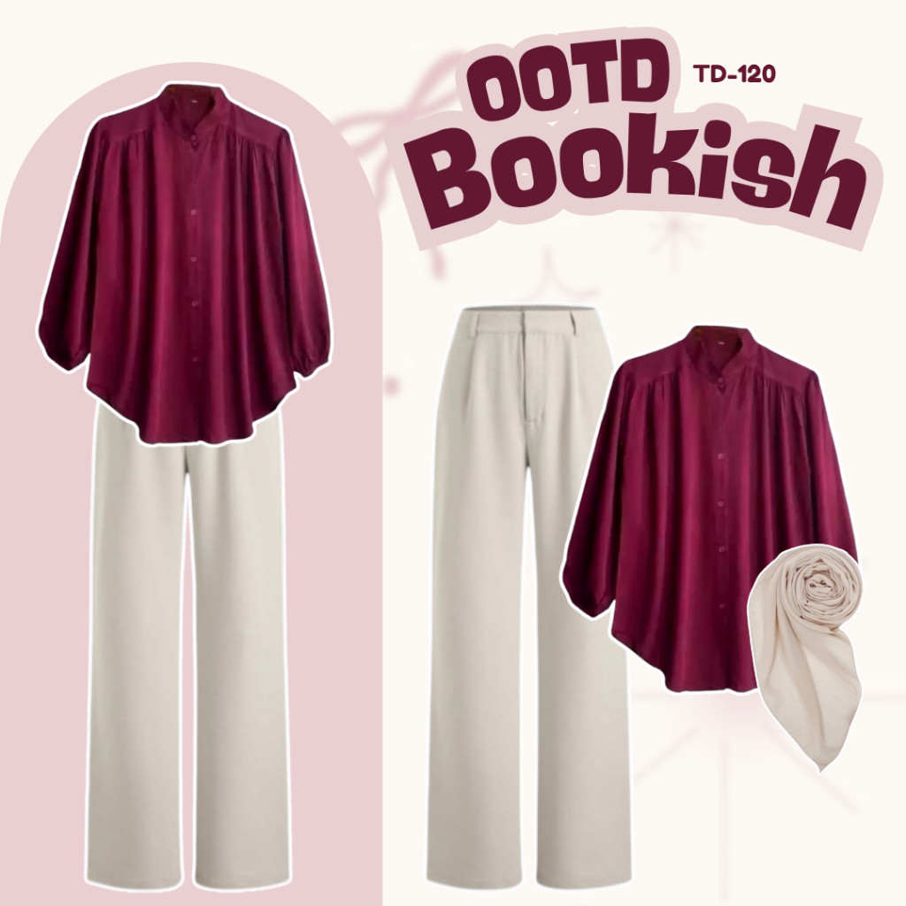 One Set Womens Korean Style Hijab/Non Hijab (Blouse + กางเกง + ฮิญาบ) -Drazyfashy- SET TD 120 -Drazy