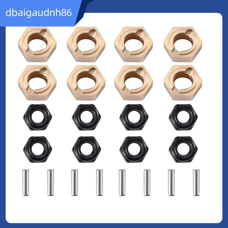 READY STOCK8Pcs ความหนา 6.2 มม.ทองเหลืองกว้างขึ้น 7 มม.ล้อ Hex Hub อะแดปเตอร์สําหรับ FMS FCX24 1/24 
