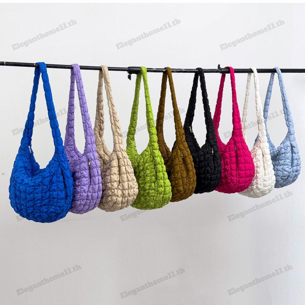ผู้หญิง Quilted ไหล่ Tote เบาะ Puffy Crossbody Bag Puffer Winter Shopper Bag