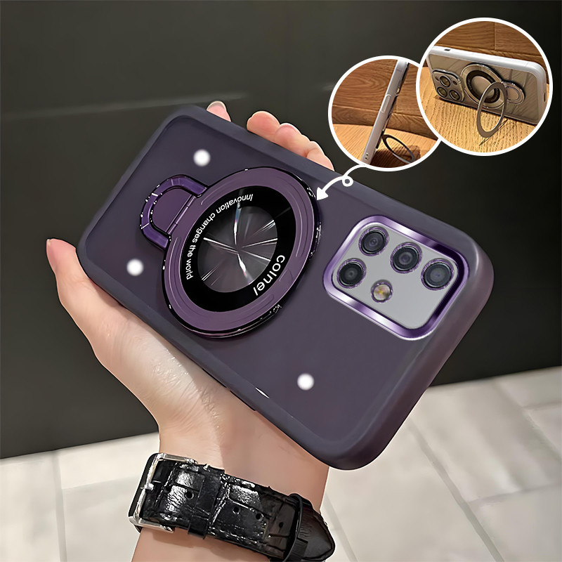 สําหรับ Samsung A51 M40S A71 เคสโทรศัพท์กันกระแทก U Shield Bracket Magnetic Hard Case Case โปร่งแสงเลนส์ป้องกันใหม่ RFVTGBYHW