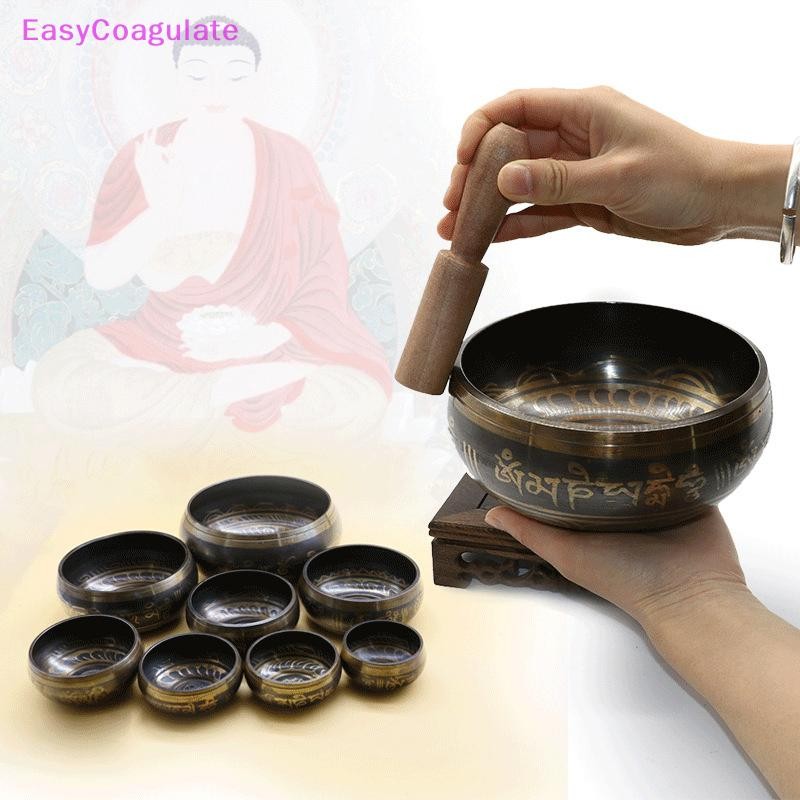 Eas Buddha ชามเสียงทิเบต Bell โยคะสมาธิชามโลหะร้องเพลงชาม Striker Chanting ชามทองเหลือง Chime หัตถกรรมเพลง Ate