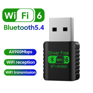 Elough USB WiFi 6 บลูทูธ 5.4 อะแดปเตอร์ 2 in 1 Dongle Dual Band ไดรฟ์ฟรี 2.4G และ 5GHz USB เครือข่ายไร้สาย Wlan Receiver สําหรับ Win 10/11