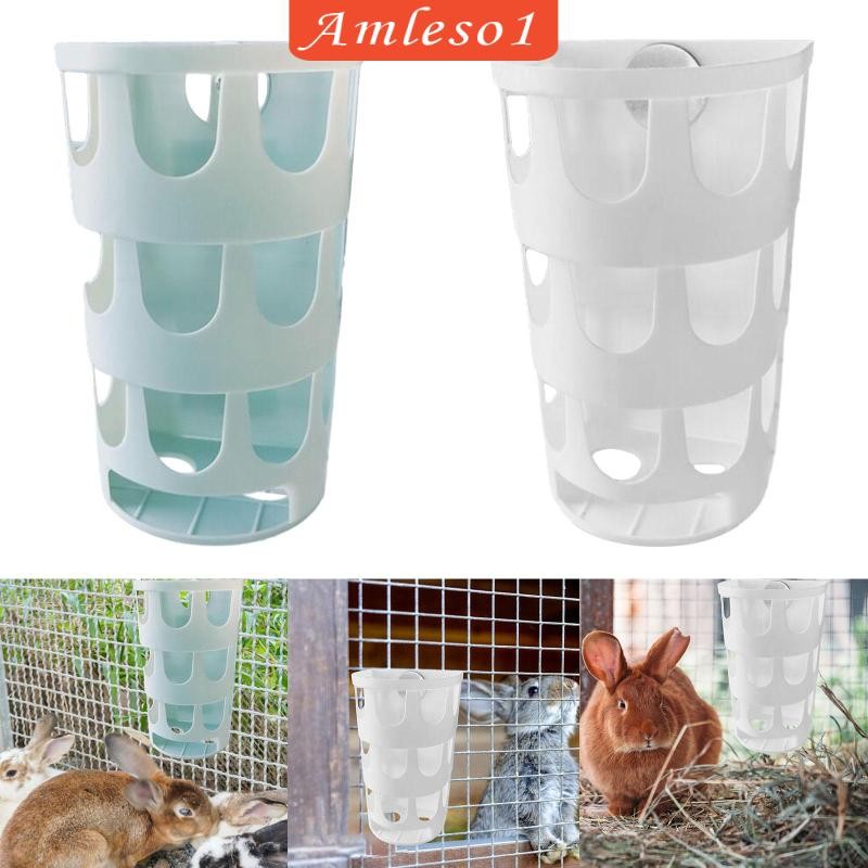 [Amleso1] Hay Feeder Rack Bunny feed Holder Hamster Feeder Grass Food Container for Ferret Pets Pige