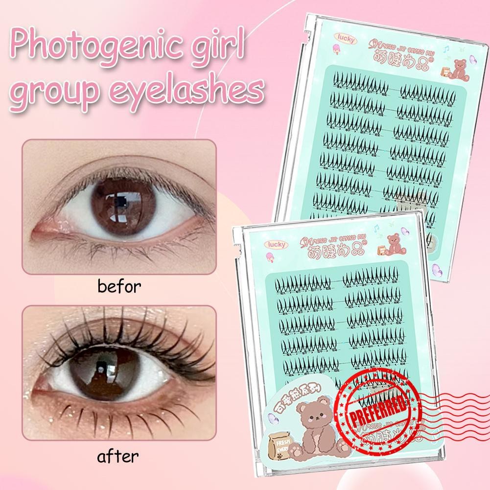 8 แถวสาวเกาหลี Group ขนตาปลอมสมาร์ทและขนตาธรรมชาติ Curled Photogenic และ R5b2