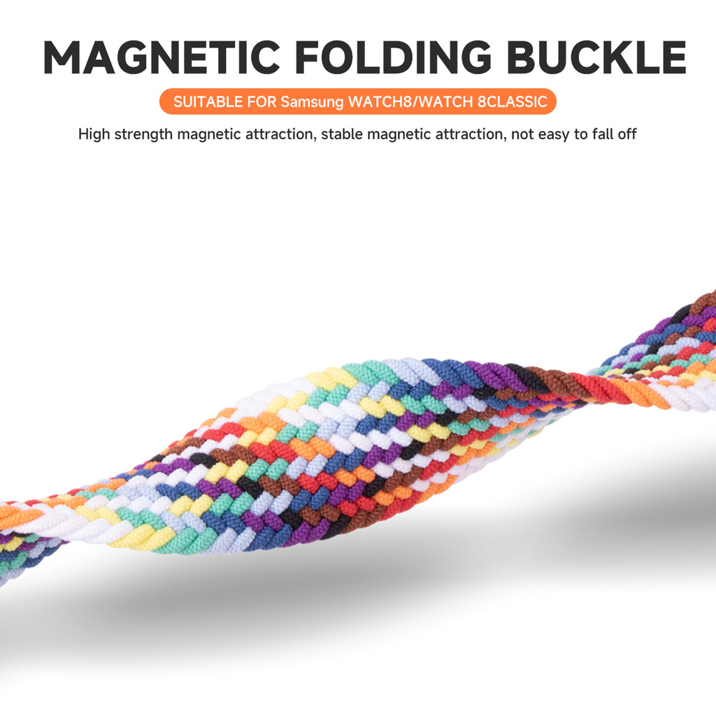 สายรัดไนลอนยืดหยุ่นสําหรับ Samsung Galaxy Ultra/Ultra 2025 47 มม.แบบถักสําหรับ Galaxy Watch 8 40 มม.44 มม./8 คลาสสิก 46 มม.นาฬิกา Correa - รูปที่ 4