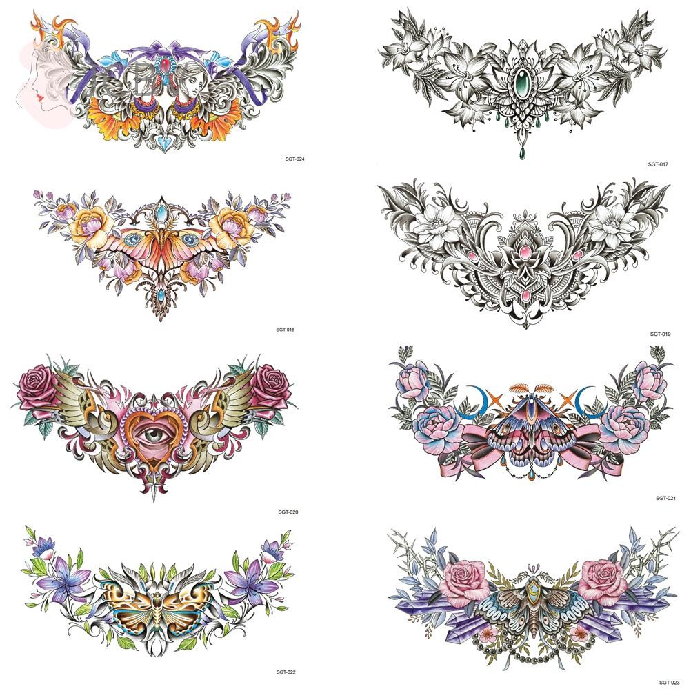 [Dhin] สติกเกอร์รอยสักชั่วคราว กันน้ํา ขนาดใหญ่ สําหรับติดหน้าอก ไหล่ หลัง COD