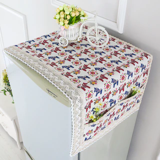 ผ้าคลุมกันฝุ่นตู้เย็น 1 ชิ้น กันฝุ่น พร้อมถุงเก็บ ผ้าตู้เย็น ทนทาน 55x120 ซม. ซักผ้าผ้าฝ้ายลินิน | ผ้าขนหนู