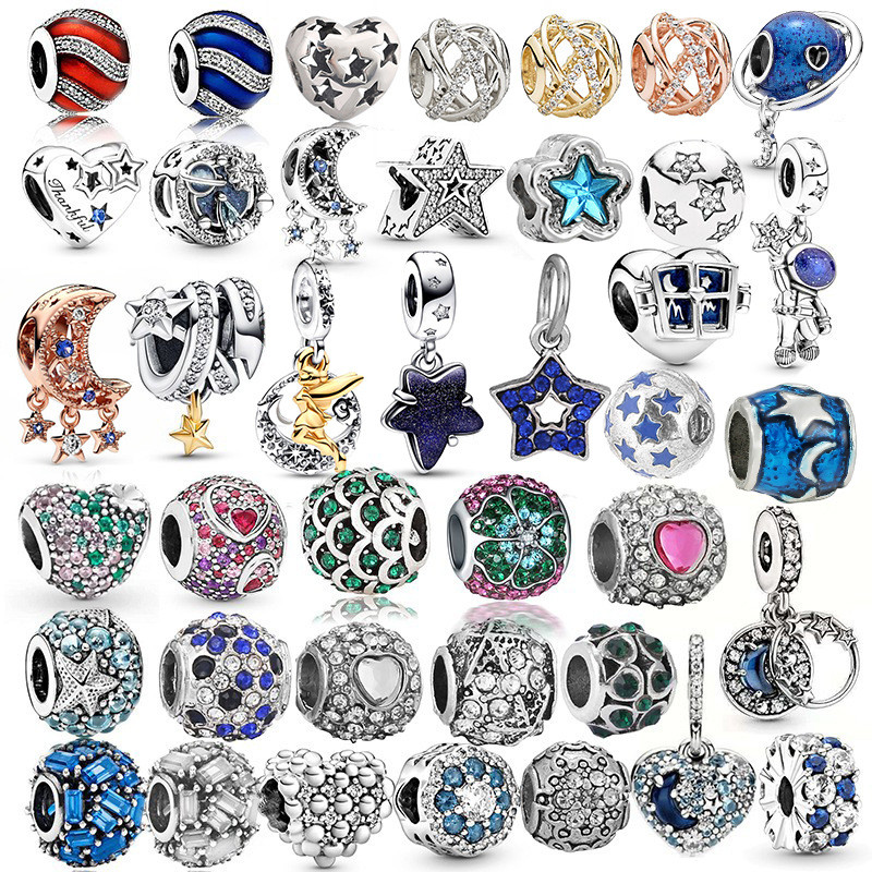 ลูกปัด Blue Series เหมาะสําหรับสร้อยข้อมือยี่ห้อสร้อยข้อมือ Diy Original Design Star Moon Galaxy Charm เครื่องประดับทํา ราคาถูก Shopee Lazada