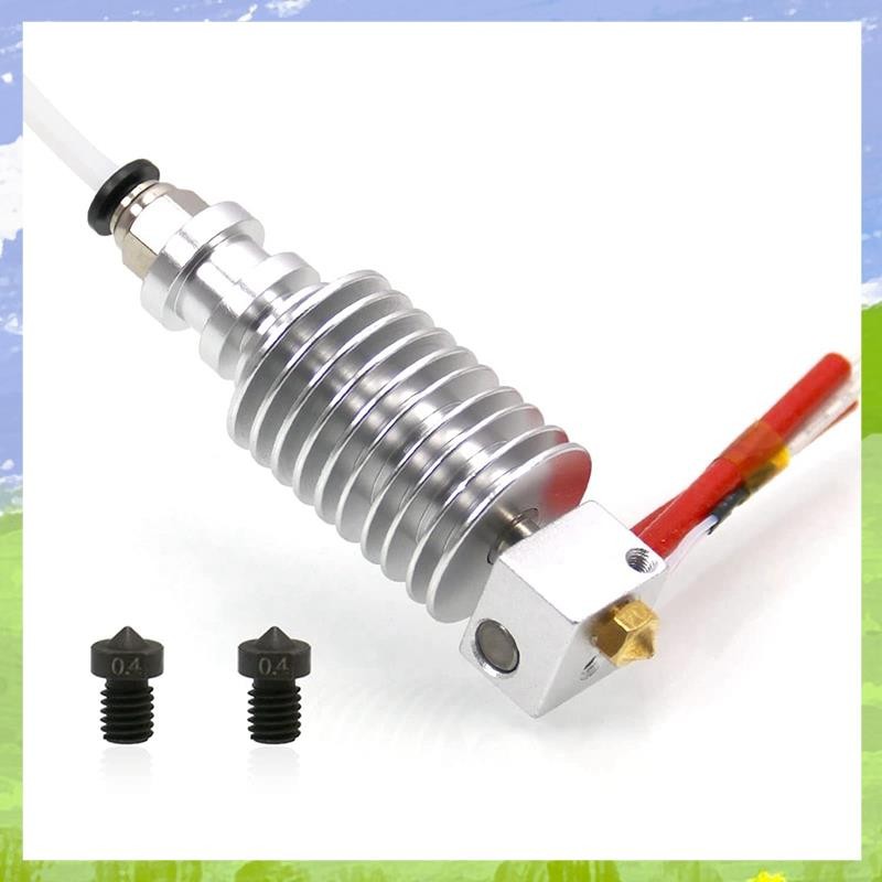 สําหรับ I3 Hotend 12V 2PCS เหล็กแข็ง 0.4 มม.สําหรับ V6 หัวฉีดสําหรับ Extruder 3D พิมพ์ Hotend