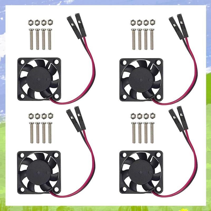 4PCS พัดลมระบายความร้อน CPU ไร้แปรงถ่านฮีทซิงค์หม้อน้ํา 3.3V 5V สําหรับ Raspberry Pi4 Pi3 B +, Pi 3,