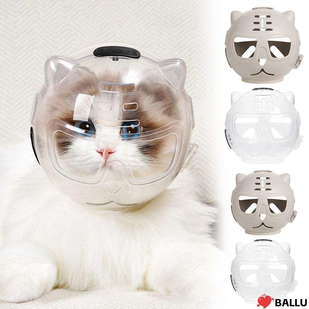 BALLU Cat Muzzle ป้องกัน Space Hood,โปร่งใส Anti-Bite Breathable Cat Muzzle, Anti Scratch Cat Groomi