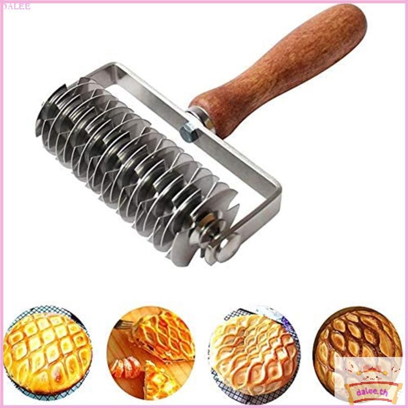 DALE สแตนเลส Lattice Roller Cutter Pastry Cutter Roller DIY Baking เครื่องมือสําหรับ Dought คุกกี้ขน