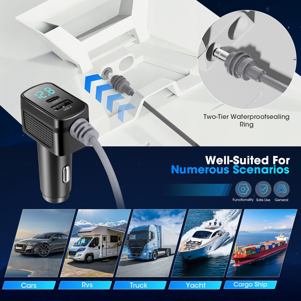 Fast Shipping Starlink Mini 12V Cable - Star Link Mini Car Light Adapter & DC Power Cable 12V-24V พร