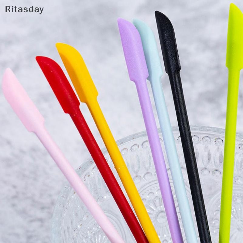 Ritasday Double-Headed Scraper ซิลิโคนขนาดเล็กเคล็ดลับไม้พายเครื่องสําอาง Foundation ครีม Mini Dig ช้อนเครื่องมือแต่งหน้าเครื่องสําอางใหม่