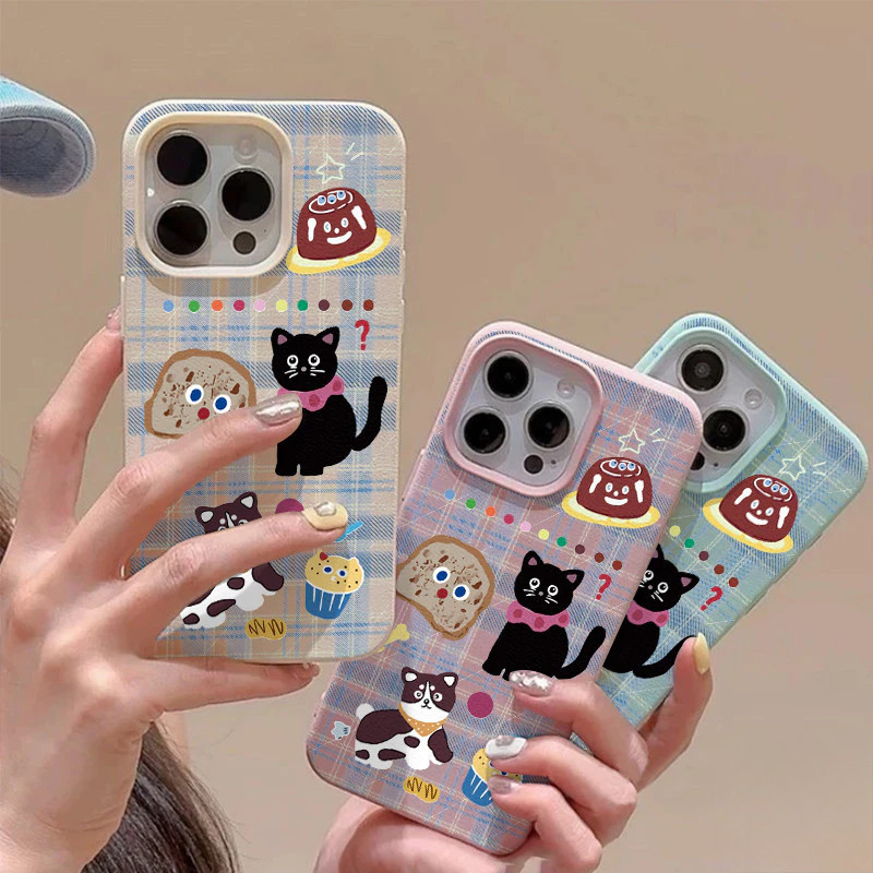 🔥POPPA🔥การ์ตูนแมวคิตตี้แมวหรูผิวหนังรู้สึกนุ่ม เคส เคสไอโฟนIPhone11 15 16 13 12 14 Pro Max XR 16 15 8 7 Plus X XS Max