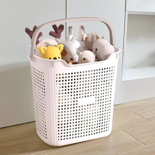 ตะกร้าผ้า ตะกร้าใส่ผ้า ตะกร้าพลาสติก clothes basket ขนาด 36.5*25*34ซม. สไตล์มินิมอล เข้ากับทุกบ้าน