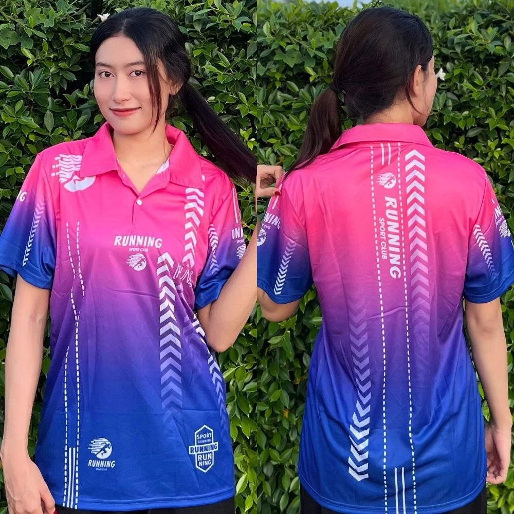 เสื้อโปโลสีไล่ระดับ ผ้าระบายอากาศเย็น สไตล์สปอร์ต thumbnail 4