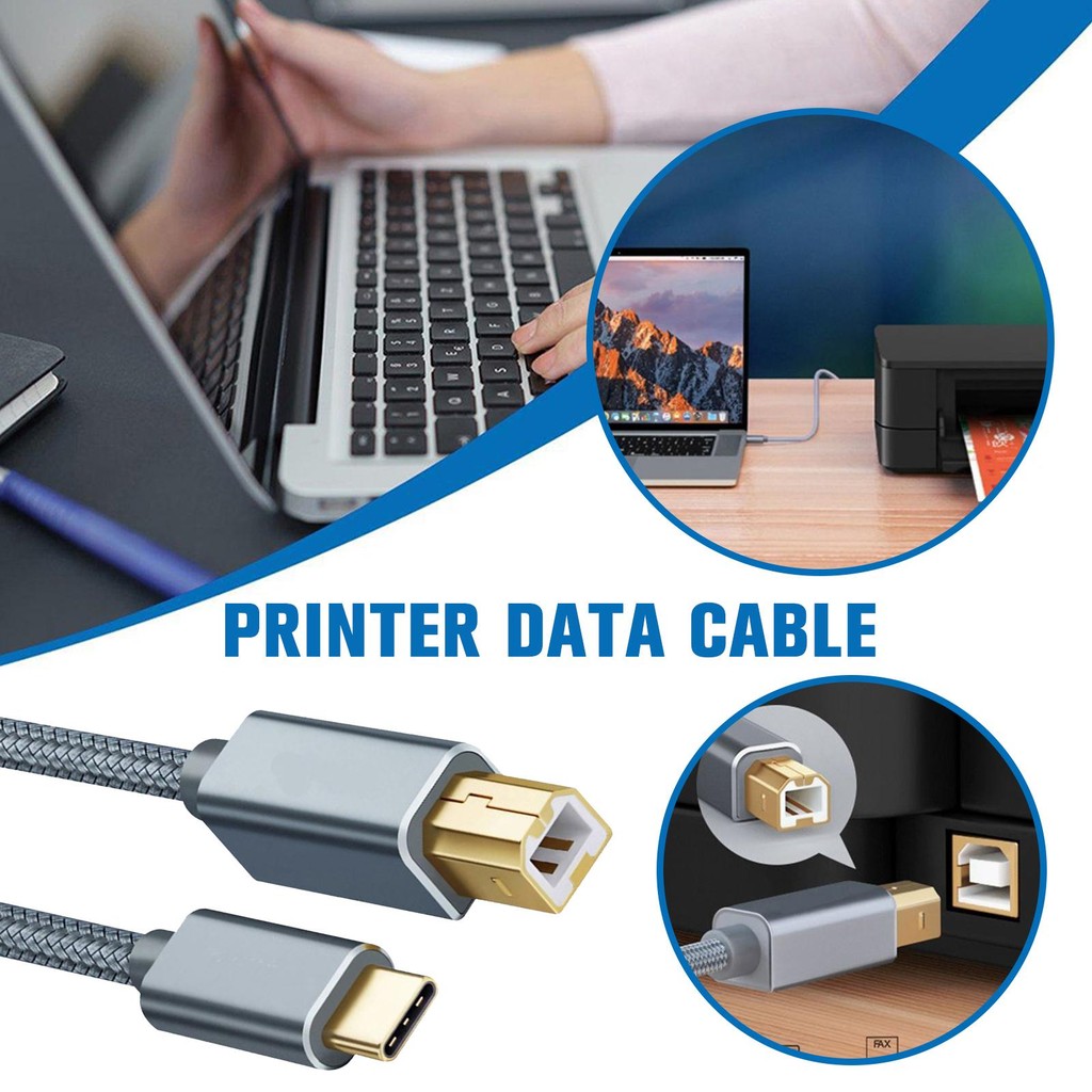 Type-c To Usb Printer Cable Data Line Scanner Fax Machine Electronic Universal Printing Piano L9p2