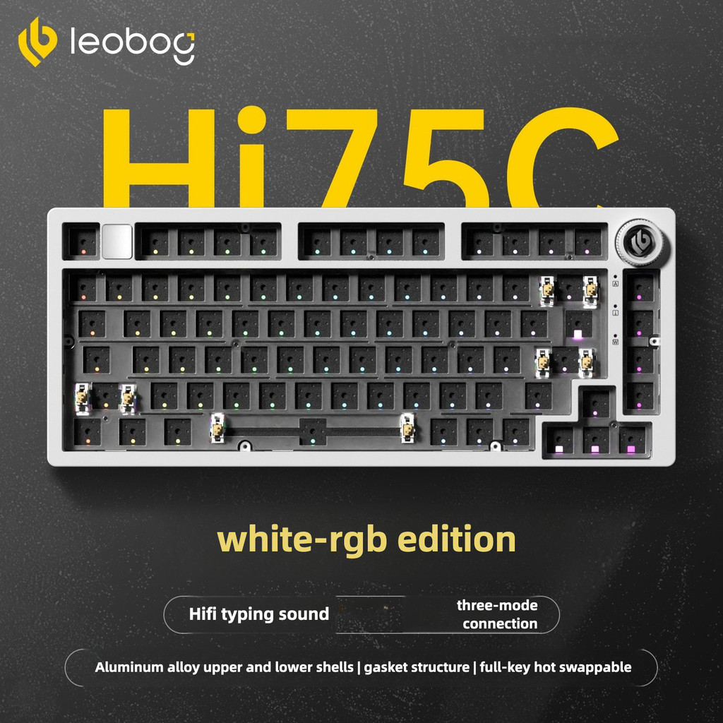 LEOBOG Hi75c Pro Mechanical Keyboard Kit CNC อลูมิเนียมไร้สาย Tri-mode 75 จัดเรียงปะเก็นที่กําหนดเอง