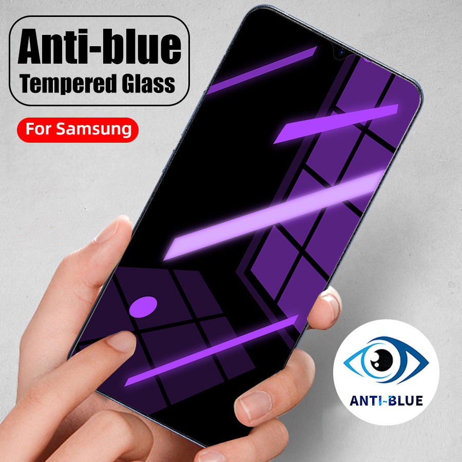 กระจกนิรภัยกันรอยหน้าจอ ป้องกันแสงสีฟ้า สําหรับ Samsung Galaxy A16 A26 A56 A36 A54 A13 A23 A33 A53 A73 A12 A22 A32 A42 A52s A72 A35 A55 A11 A21s A31 A51 A71 A15 A25 A02s A03s A04s A05s A06 A04e A10s A20s A30s A50s A70s S20 S23 S24 fe 5G 4G