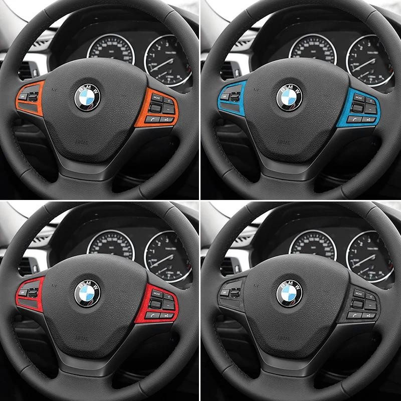 ทําจาก Alcantara สําหรับ BMW F20 F21 F30 F34 พวงมาลัยรถสติกเกอร์จัดแต่งทรงผมภายในรถปรับแต่งอุปกรณ์เส