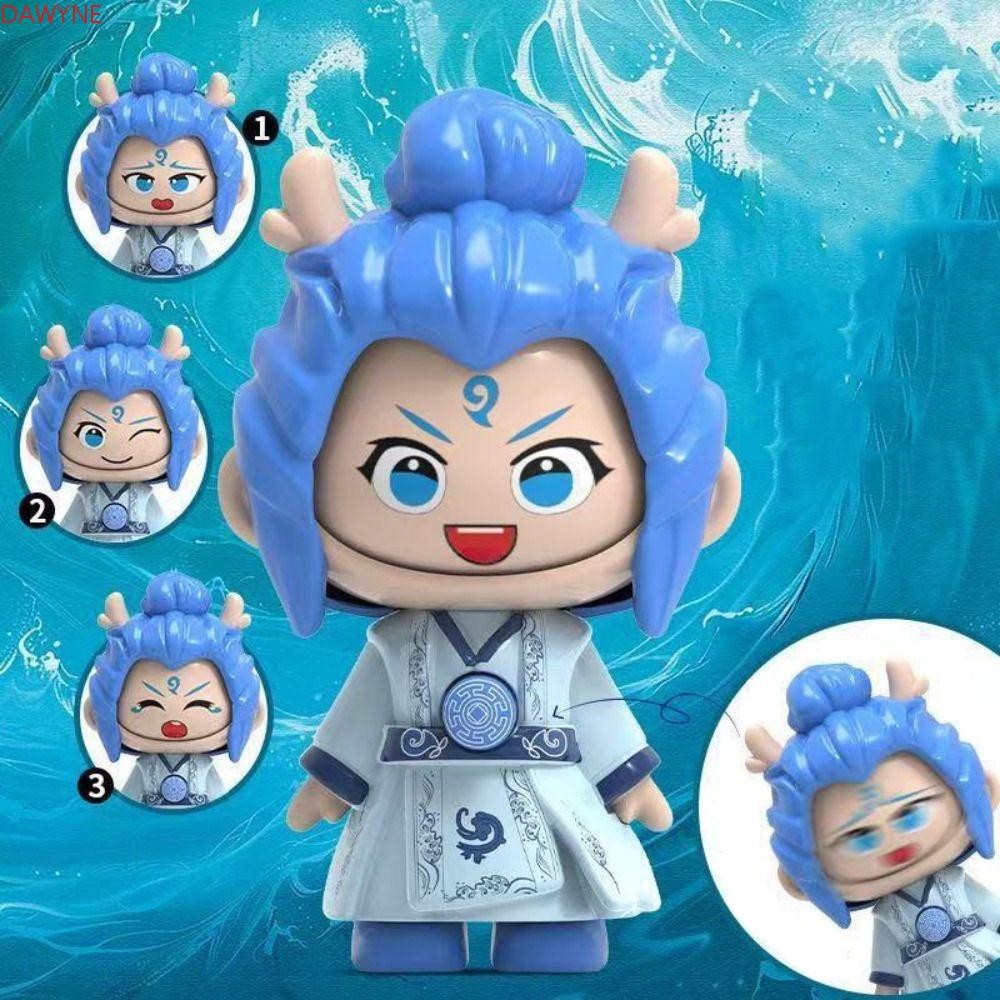 DWAYNE NeZha Face Makeup Toy, Plastics Model Doll NeZha2 Face Changing Doll, Interactive Toy Style M