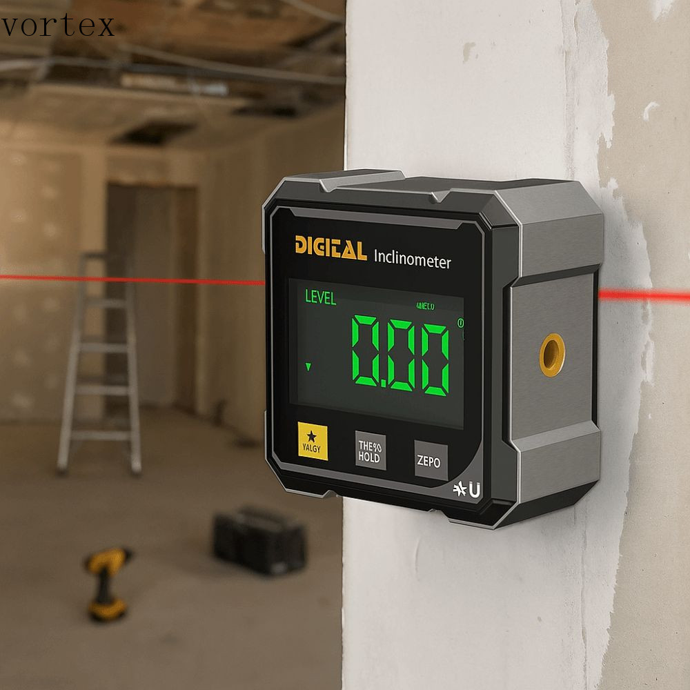 วัดมุมจอแสดงผล กระแสน้ําวนก,สี่ด้านดิจิตอลแสดงระดับเครื่องวัดมุม Inclinometer,แม่เหล็กดูดแบบพกพา360องศาวัดมุมที่ถูกต้องเครื่องมืออิเล็กทร