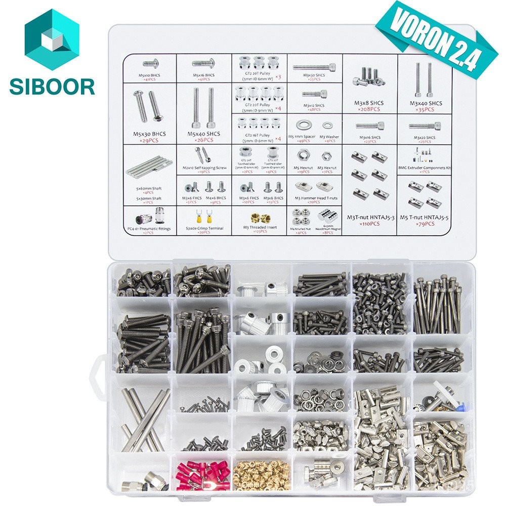 Voron 0.2/2.4/Trident สกรูครบชุดรวมทุกฮาร์ดแวร์ Fastener VORON กล่องสกรู NNFW