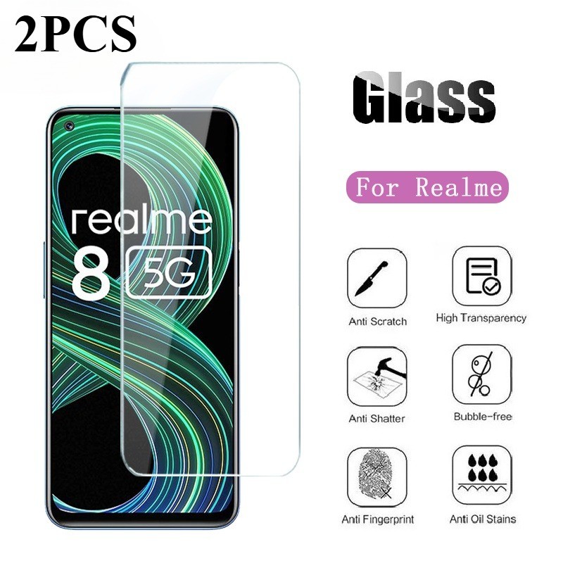 ป้องกันการระเบิด 2 ชิ้น‌ กระจกนิรภัยสําหรับRealme 8s 8i 8 Pro 4G 5G HDและAnti Spyความเป็นส่วนตัวป้อง