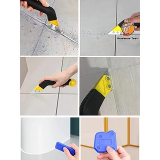 ยาแนวกําจัดกาวชุดเครื่องมือที่มีกระเบื้องยาแนวเลื่อยตะขอตัด6ใบมีดเปลี่ยนและ4เครื่องมือเคลือบหลุมร่องฟัน