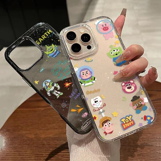 เคส iPhone 16 Pro Max iPhone 11 เคสใสแบบแวววาว TPU นุ่มสีสันสดใส การ์ตูนสุดหล่อสีสันสดใส Compatible