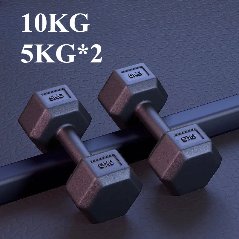 ดัมเบลล์หกเหลี่ยม 10KG set(5KG*2) บ้านออกกำลังกายน้ำหนักการฝึกอบรมดัมเบลล์ (ราคา 2 ชิ้น)