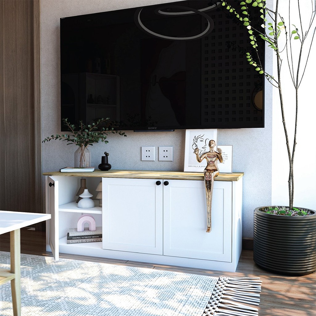 SB Design Square ไซด์บอร์ด KC-PLAY รุ่น WIZE สีขาว (120x45x50 ซม.)  แบรนด์ KONCEPT FURNITURE