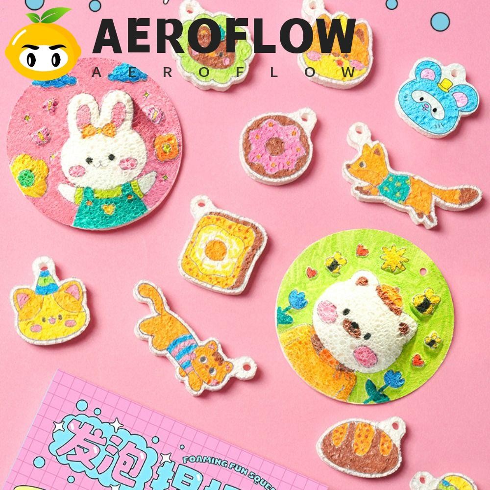 AEROFLOW DIY Puffy Paint Kit, ขาตั้งฟองน้ํา Texture Drawing ปากกาชุด, ของเล่นเพื่อการศึกษา Creative 