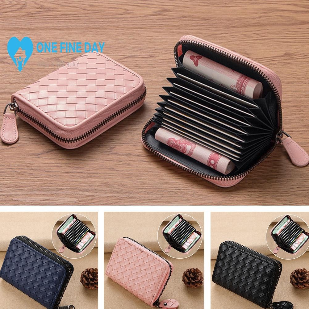ใหม่ Mini Card Holder Pu Credit Card Wallet Mini Leather Wallet Business Case Purse Holder I8g4