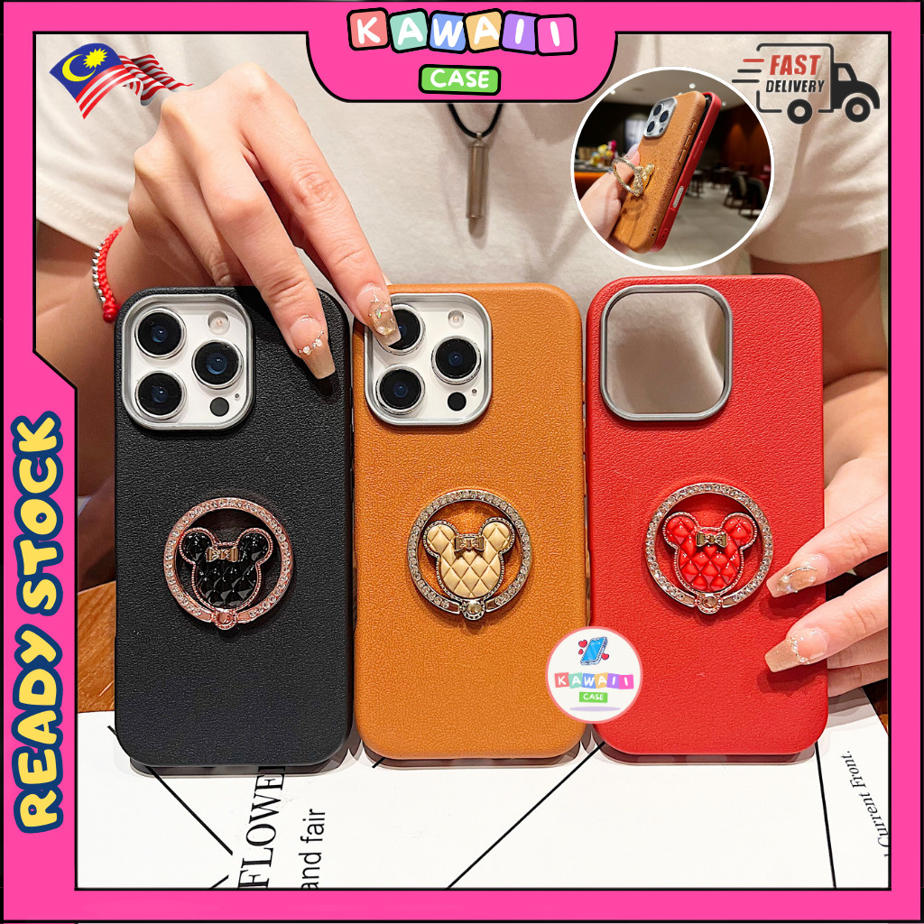 Realme 5 5s 5i 6i 9i 14x C3 C12 C15 C35 C51 C53 C55 C63 C65 C67 C75 C75x fon sarung minnie แหวนขาตั้