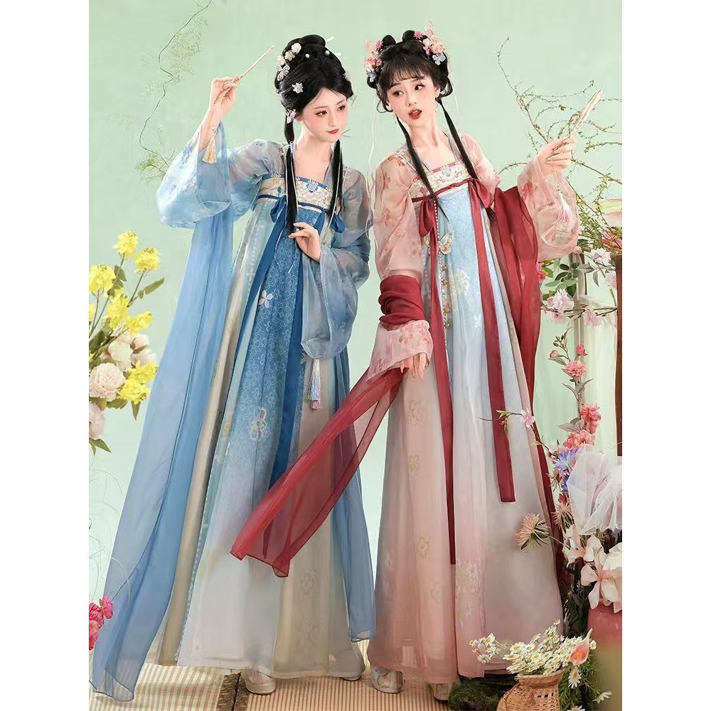 ใหม่ต้นฉบับ Tang ชิ้นเดียวของผู้หญิง Hanfu กระโปรงยาวถึงหน้าอกชุดประจำวัน