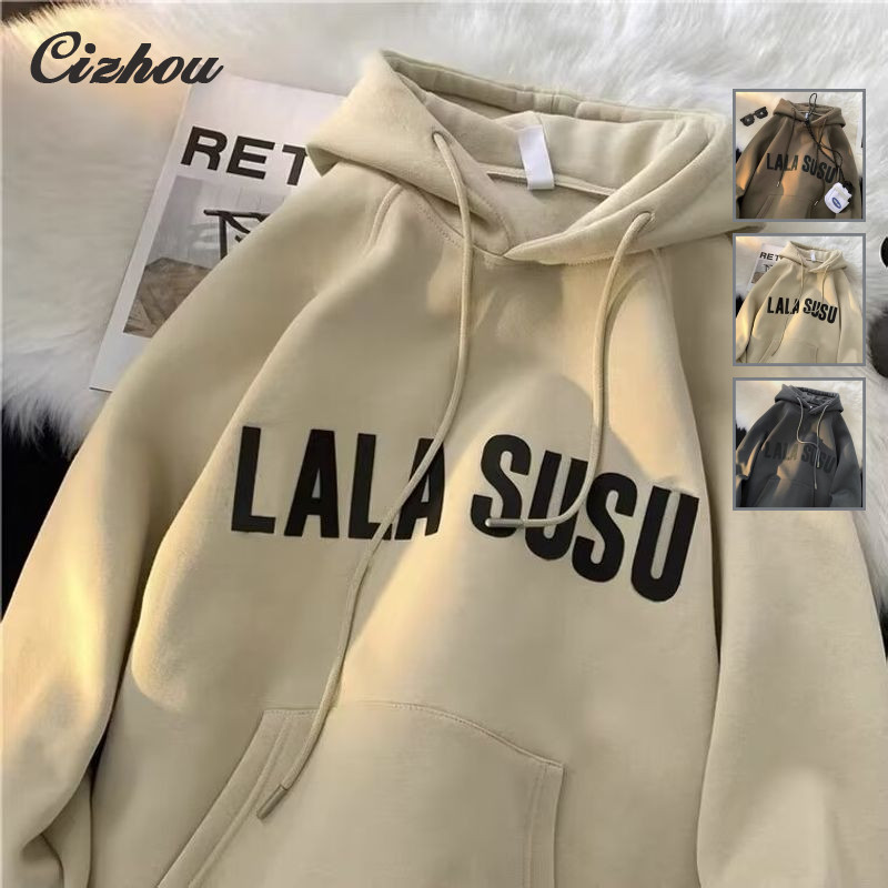 เสื้อฮู้ดผ้าฟลีซพิมพ์ลาย LALA SUSU ให้ความสะดวกสบายสำหรับการสวมใส่ทุกวัน