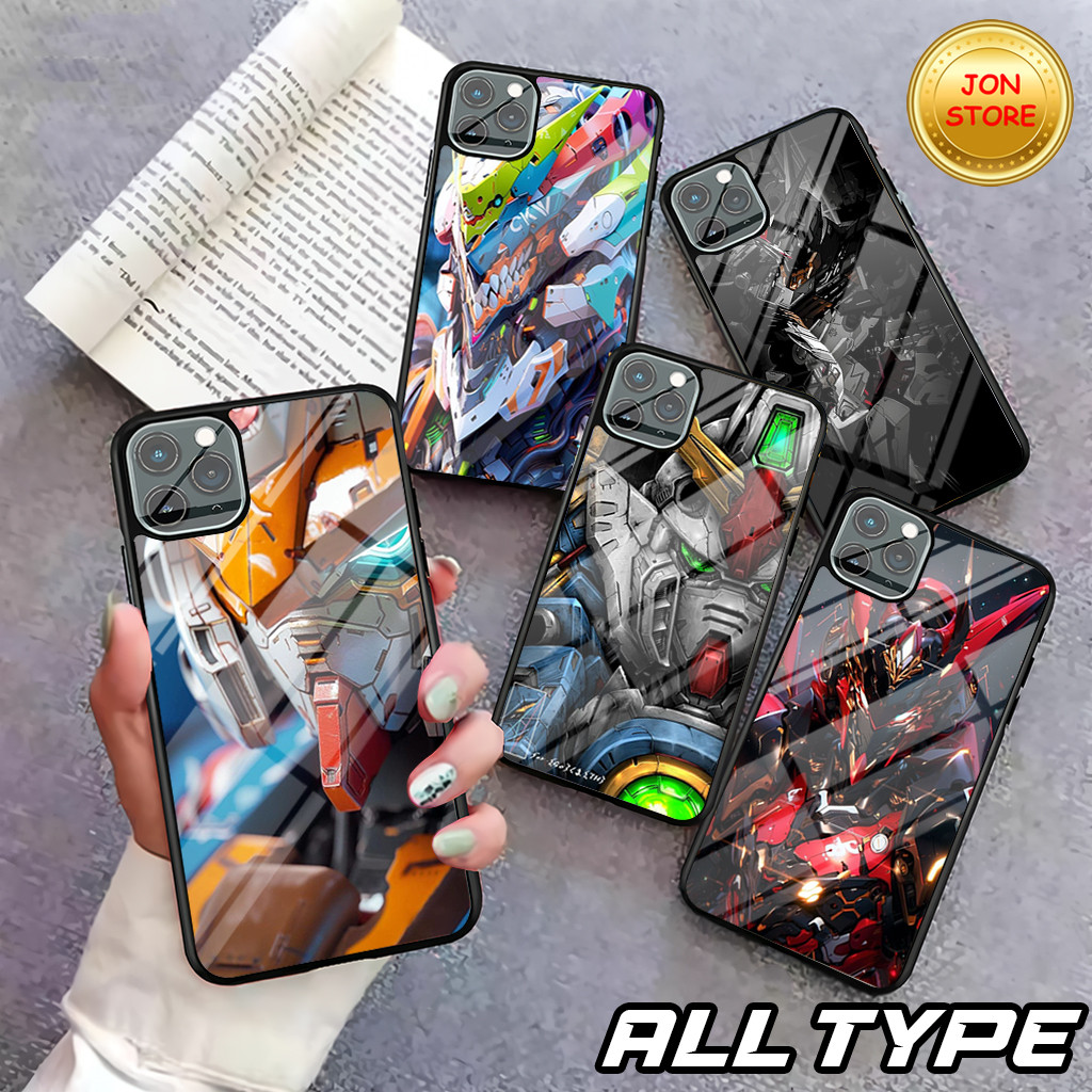HP ( JL 69 ) Glossy Softcase GUNDAM ROBOT MOTIF สําหรับ IPHONE 7 7+ IP 8 8 PLUS X XR XS MAX 11 11 PR