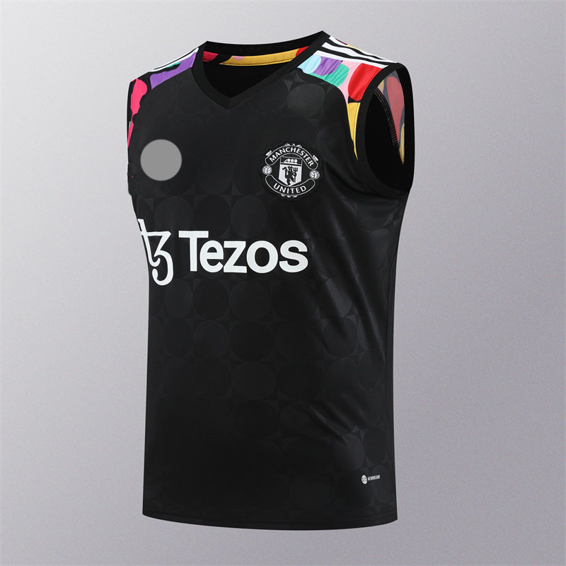 25-26พันธมิตรสีดํากีฬาเสื้อกล้ามขนาดบวกผู้ชายหลวมสบายๆวิ่งด้านบน