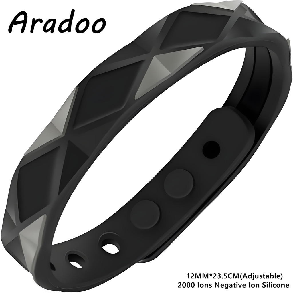 ARADOO 2000 สายรัดข้อมือซิลิโคนไอออนลบ ออกแบบมาสำหรับการออกกำลังกาย เพิ่มประสิทธิภาพด้วยการลดสถิตไฟฟ้า และทำให้มือสมดุล พร้อมใช้เป็นของขวัญพิเศษ