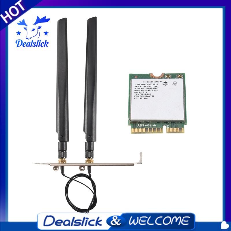 1730Mbps สําหรับ Dual Band ไร้สาย AC 9560 ชุดเดสก์ท็อป 5.0 802.11Ac M.2 CNVI 9560NGW Wifi การ์ดเสาอา