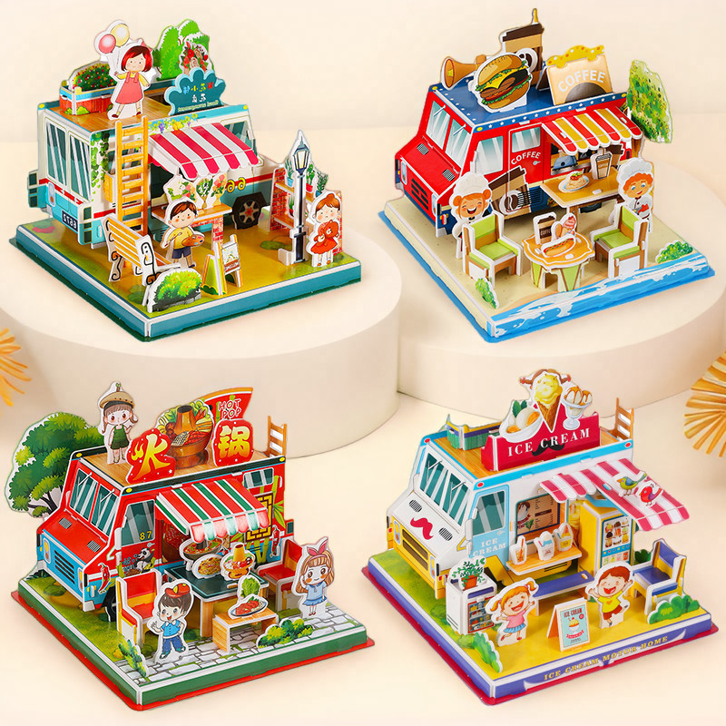 เด็ก 3d สามมิติปริศนาประกอบใส่ House Room รุ่น diy Handmade ชายหญิงการศึกษาของเล่นสมอง 8.15 b8.15 b